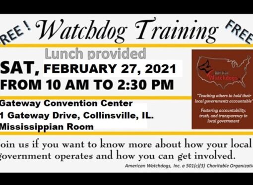 Free Watchdog Training – Feb 27, 2021, Collinsville, IL. –