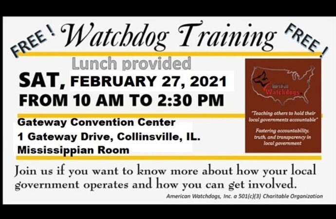 Free Watchdog Training – Feb 27, 2021, Collinsville, IL. –