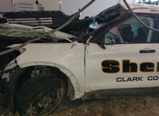 Clark County Deputy hit van; rolled squad car 4 times –