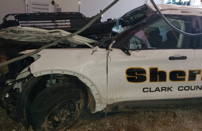Clark County Deputy hit van; rolled squad car 4 times –